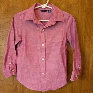 Janie and Jack Linen-Cotton Pink Button-Down Shirt